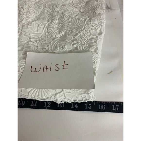 Lulus Mini Dress White Crochet Lace Romantic Dainty Coquette Womens SZ M - Picture 10 of 11